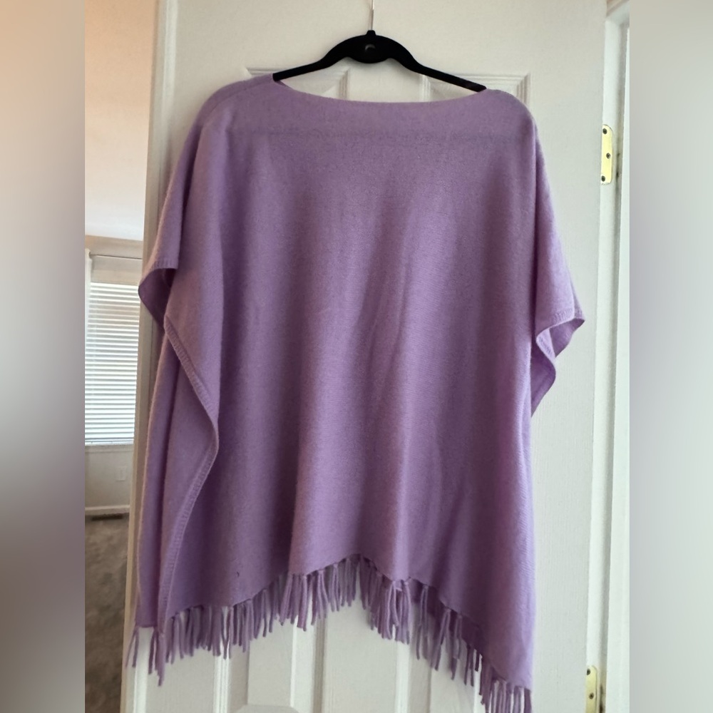 J. McLaughlin Lavender Fringe Poncho